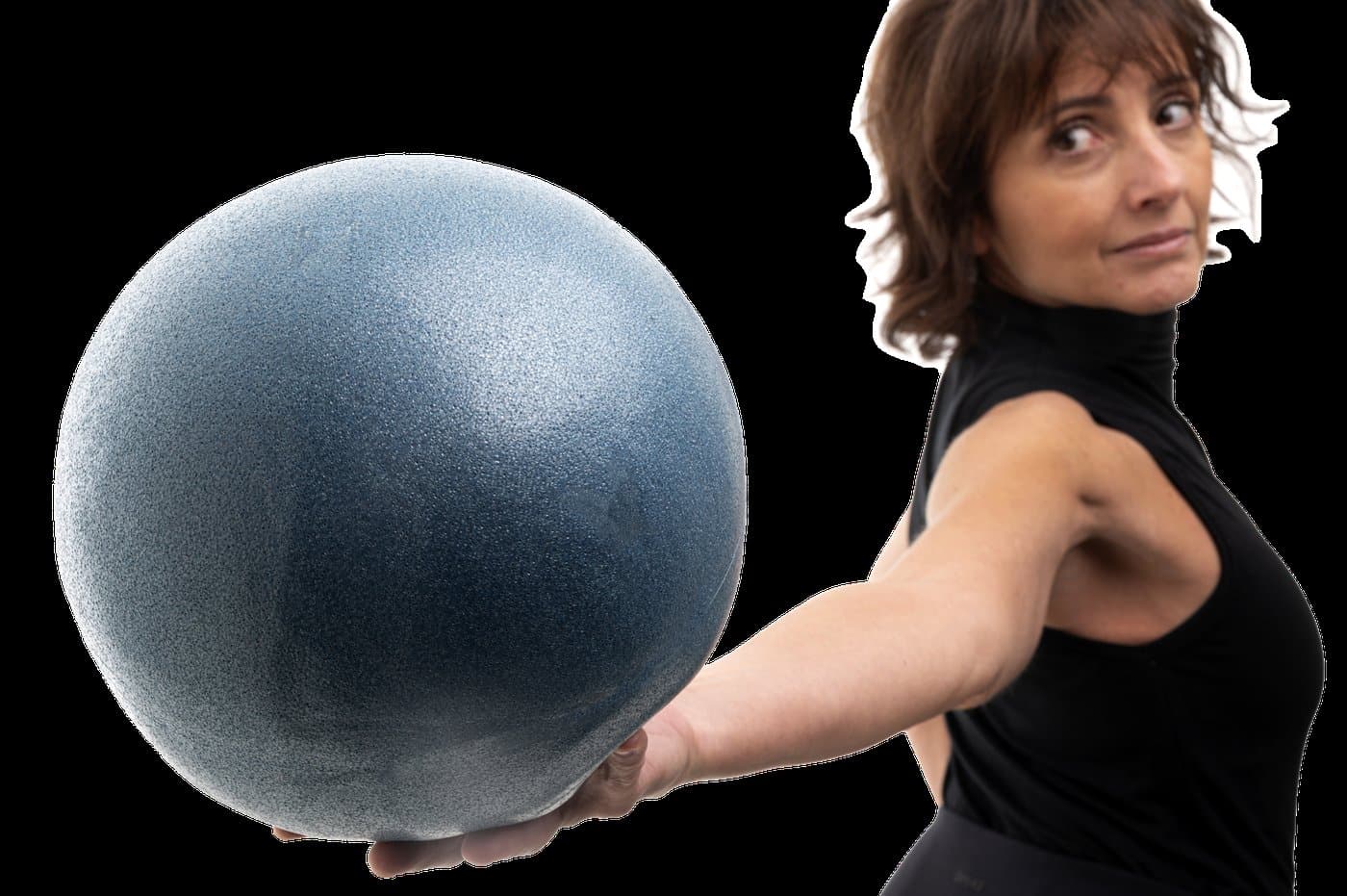 Cristiana Curioni con la soft ball — esercizi di riequilibrio